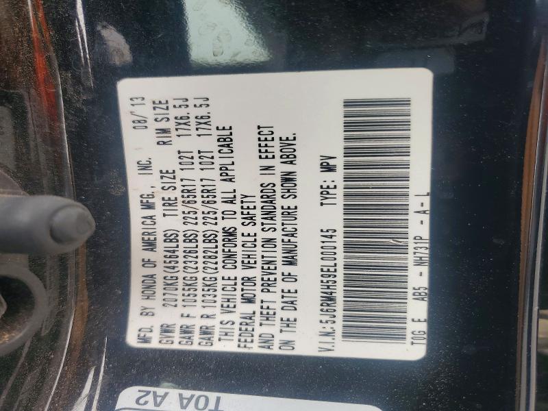63716576 :رقم المزاد ، 5J6RM4H59EL000145 vin ، 2014 Honda Cr-v مزاد بيع