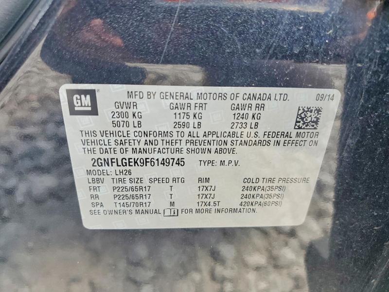 Aukcja sprzedaży 2015 Chevrolet Equinox, vin: 2GNFLGEK9F6149745, numer aukcji: 63951746
