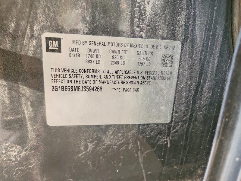Продаж на аукціоні авто 2018 Chevrolet Cruze, vin: 3G1BE6SM6JS594268, номер лоту: 65507976