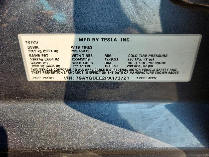 Продажа на аукционе авто 2023 Tesla Model Y, vin: 7SAYGDEE2PA173721, номер лота: 64815946
