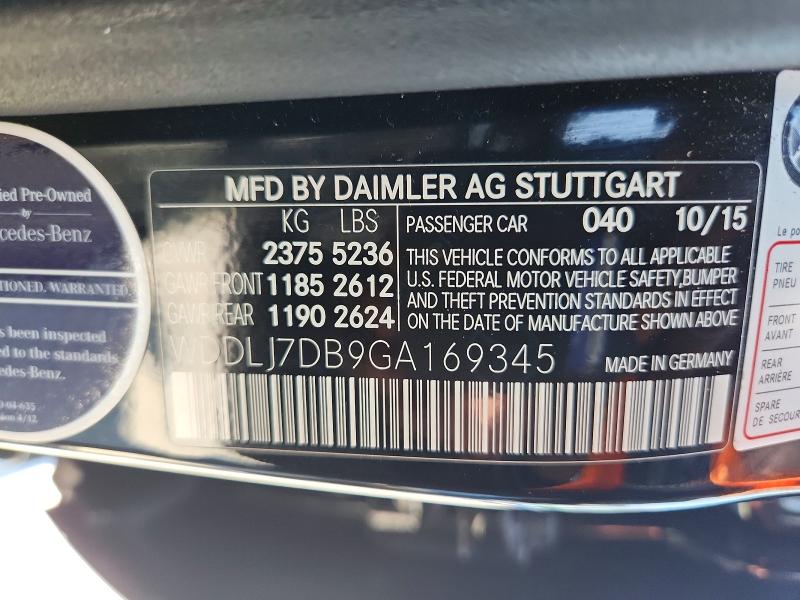 2016 Mercedes-benz Cls მანქანა იყიდება აუქციონზე, vin: WDDLJ7DB9GA169345, აუქციონის ნომერი: 66792896