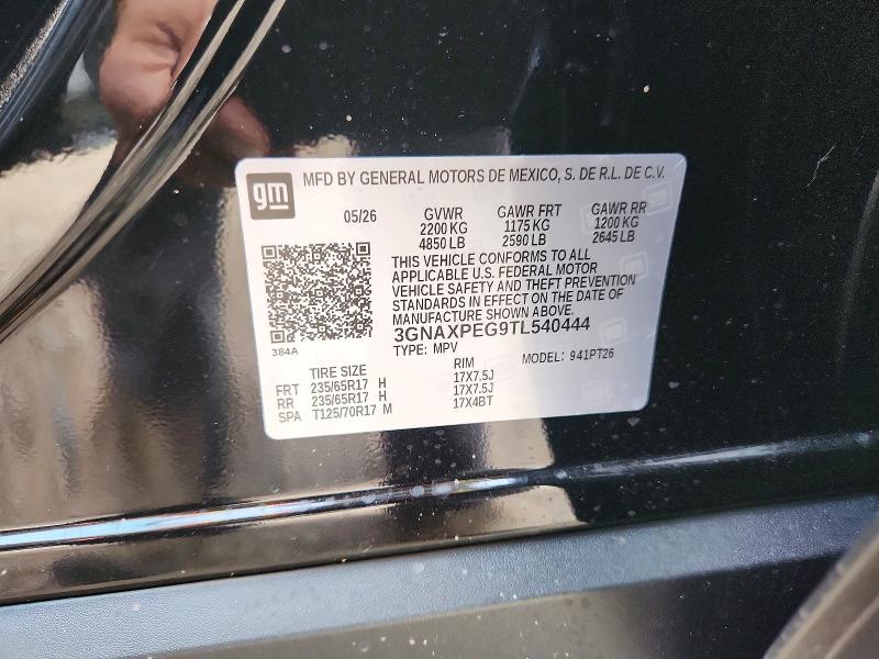65996326 :رقم المزاد ، 3GNAXPEG9TL540444 vin ، 2026 Chevrolet Equinox مزاد بيع
