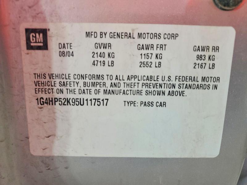 63653216 :رقم المزاد ، 1G4HP52K95U117517 vin ، 2005 Buick Lesabre مزاد بيع