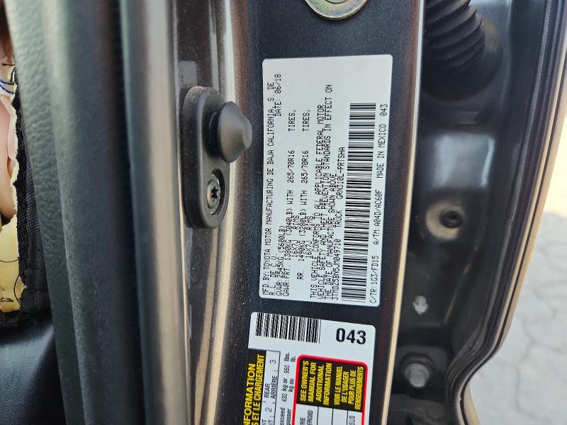64772896 :رقم المزاد ، 3TMDZ5BN5JM049710 vin ، 2018 Toyota Tacoma مزاد بيع
