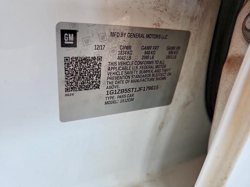 Aukcja sprzedaży 2018 Chevrolet Malibu Ls, vin: 1G1ZB5ST1JF179615, numer aukcji: 64144996