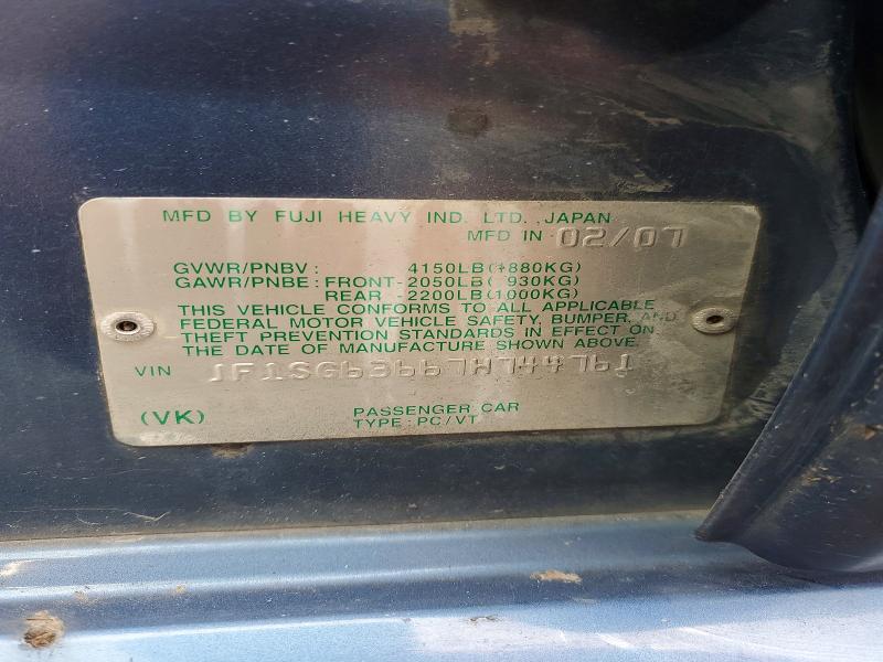 Продажа на аукционе авто 2007 Subaru Forester, vin: JF1SG63667H744761, номер лота: 66244076