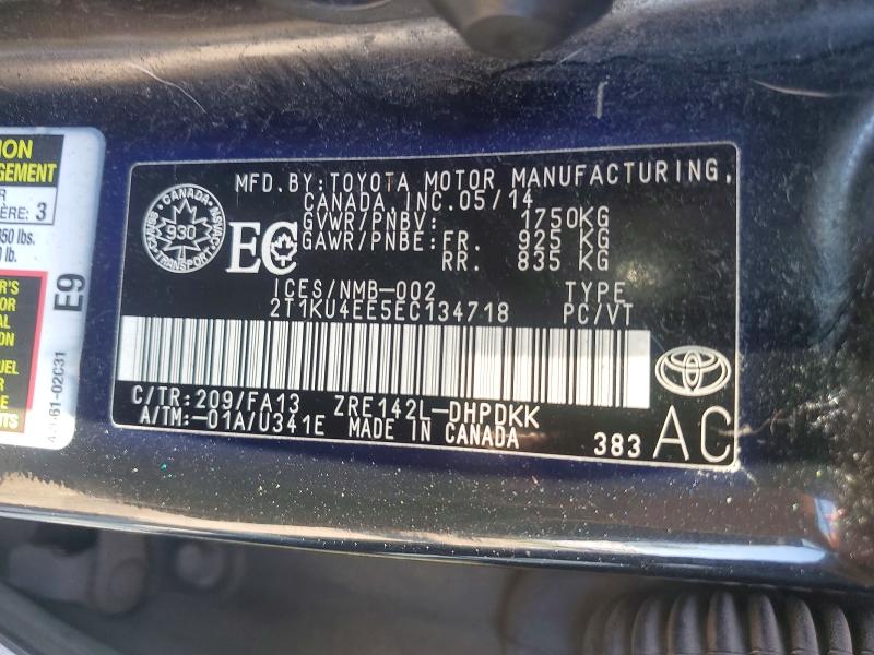 Продажа на аукционе авто 2014 Toyota Matrix, vin: 2T1KU4EE5EC134718, номер лота: 66845766