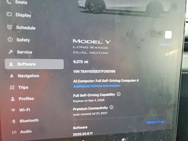 2026 Tesla Model Y მანქანა იყიდება აუქციონზე, vin: 7SAYGDEE0TF355186, აუქციონის ნომერი: 66004326