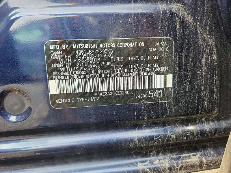 Продажа на аукционе авто 2019 Mitsubishi Outlander, vin: JA4AZ3A36KZ026051, номер лота: 64371806