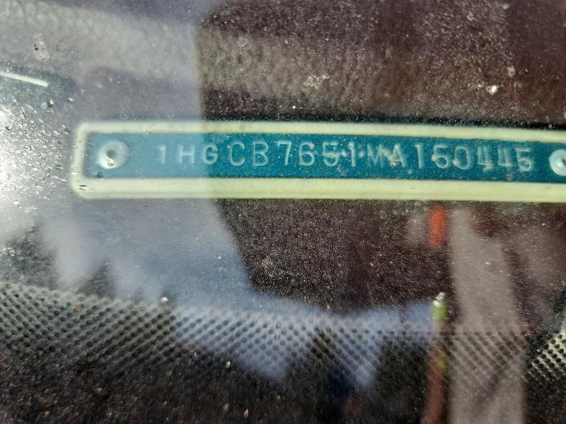 65898336 :رقم المزاد ، 1HGCB7651MA150445 vin ، 1991 Honda Accord مزاد بيع