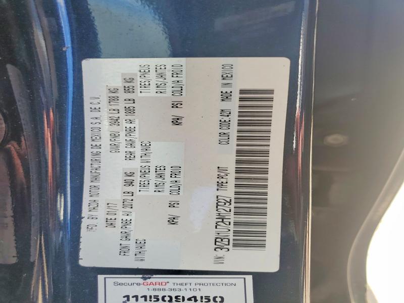65517636 :رقم المزاد ، 3MZBN1U72HM127927 vin ، 2017 Mazda 3 مزاد بيع