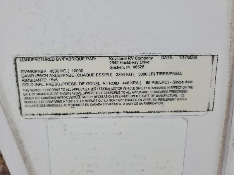 Продажа на аукционе авто 2006 Keystone Trailer, vin: 4YDF25R246J464107, номер лота: 66758426