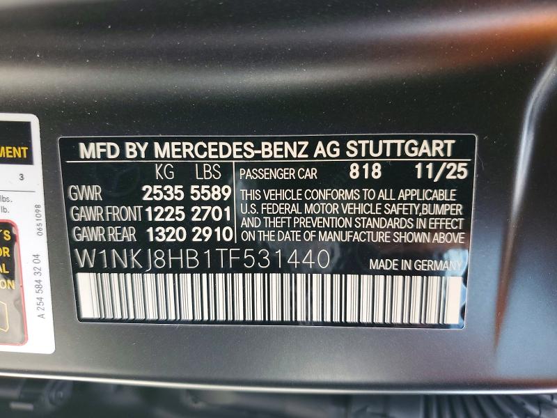 64305626 :رقم المزاد ، W1NKJ8HB1TF531440 vin ، 2026 Mercedes-benz Glc Coupe مزاد بيع