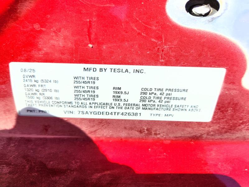 Продаж на аукціоні авто 2026 Tesla Model Y, vin: 7SAYGDED4TF426381, номер лоту: 64256126