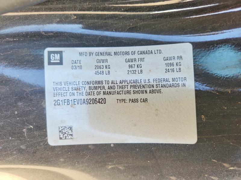 2010 Chevrolet Camaro მანქანა იყიდება აუქციონზე, vin: 2G1FB1EV0A9206420, აუქციონის ნომერი: 66311976