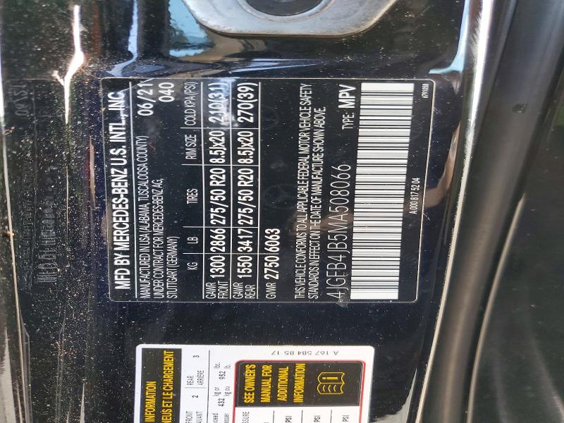 Продаж на аукціоні авто 2021 Mercedes-benz Gle, vin: 4JGFB4JB5MA508066, номер лоту: 63207696