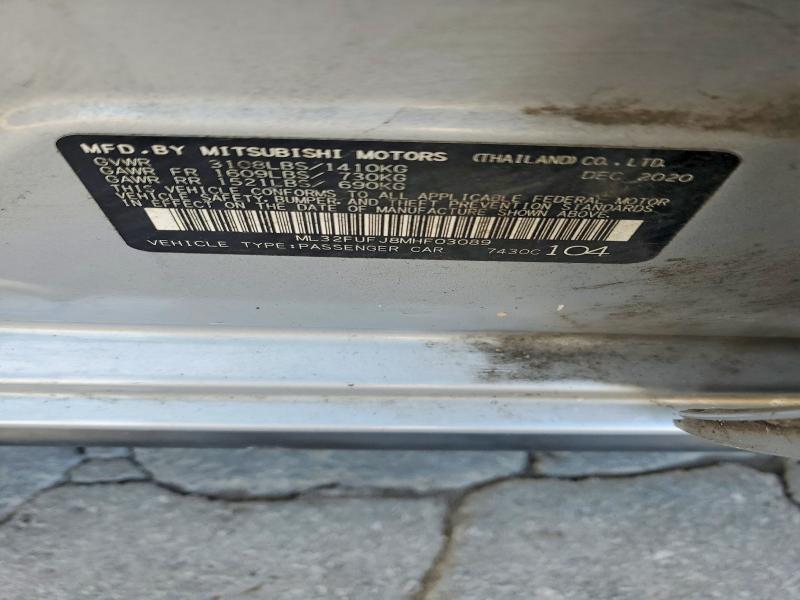 Продаж на аукціоні авто 2021 Mitsubishi Mirage, vin: ML32FUFJ8MHF03089, номер лоту: 66416386