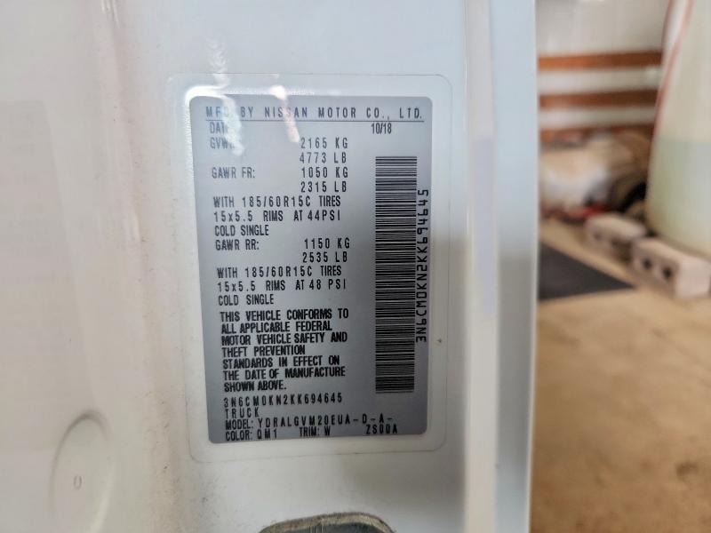 Aukcja sprzedaży 2019 Nissan Nv200, vin: 3N6CM0KN2KK694645, numer aukcji: 67176856