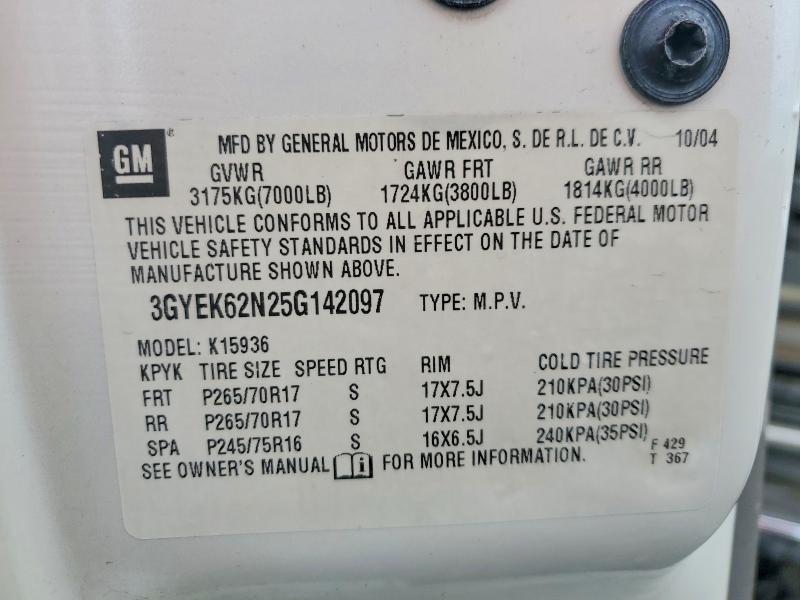Продаж на аукціоні авто 2005 Cadillac Escalade, vin: 3GYEK62N25G142097, номер лоту: 65317486