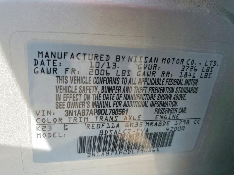 Продаж на аукціоні авто 2013 Nissan Sentra, vin: 3N1AB7AP0DL790561, номер лоту: 65115526