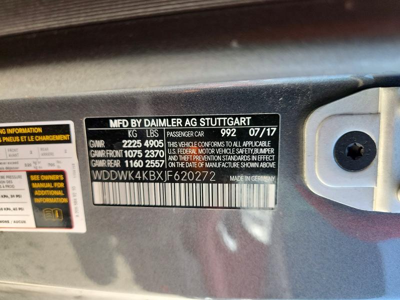 Aukcja sprzedaży 2018 Mercedes-benz C, vin: WDDWK4KBXJF620272, numer aukcji: 63520006