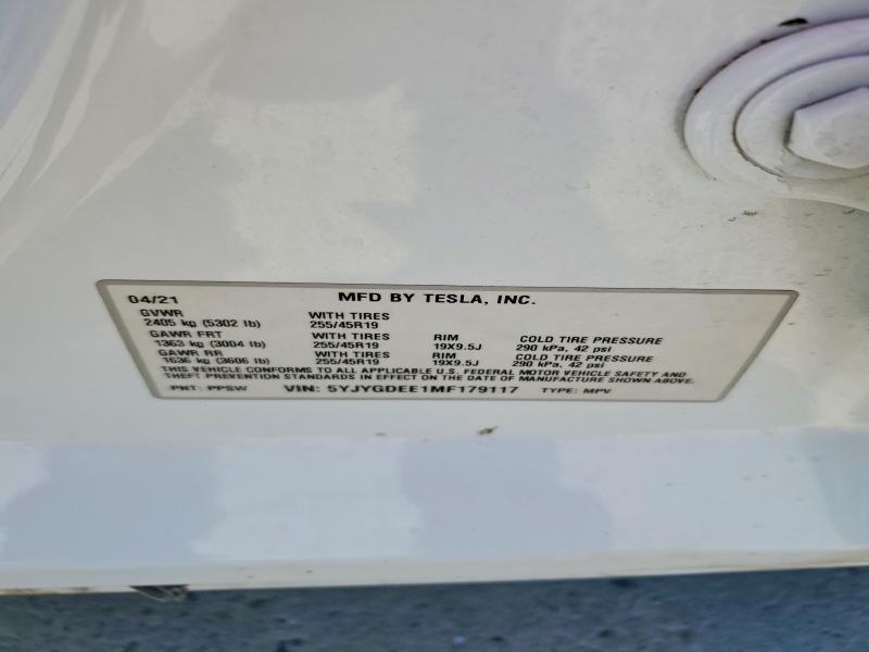 Продажа на аукционе авто 2021 Tesla Model Y, vin: 5YJYGDEE1MF179117, номер лота: 65523296