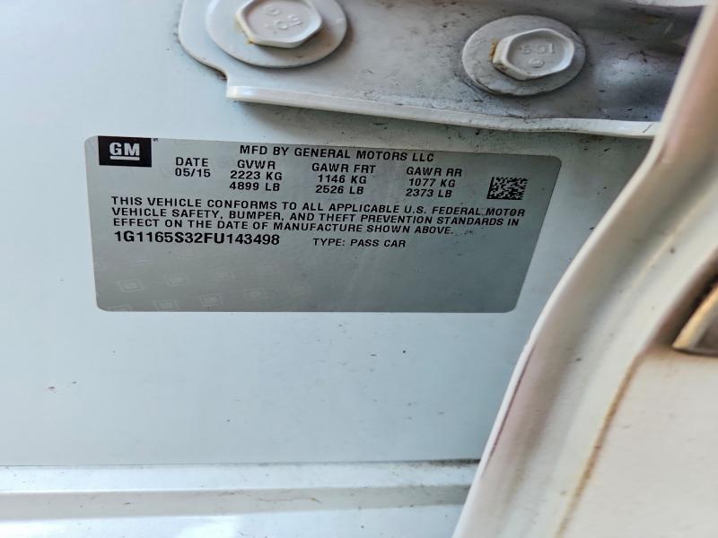 Продаж на аукціоні авто 2015 Chevrolet Impala, vin: 1G1165S32FU143498, номер лоту: 62745106