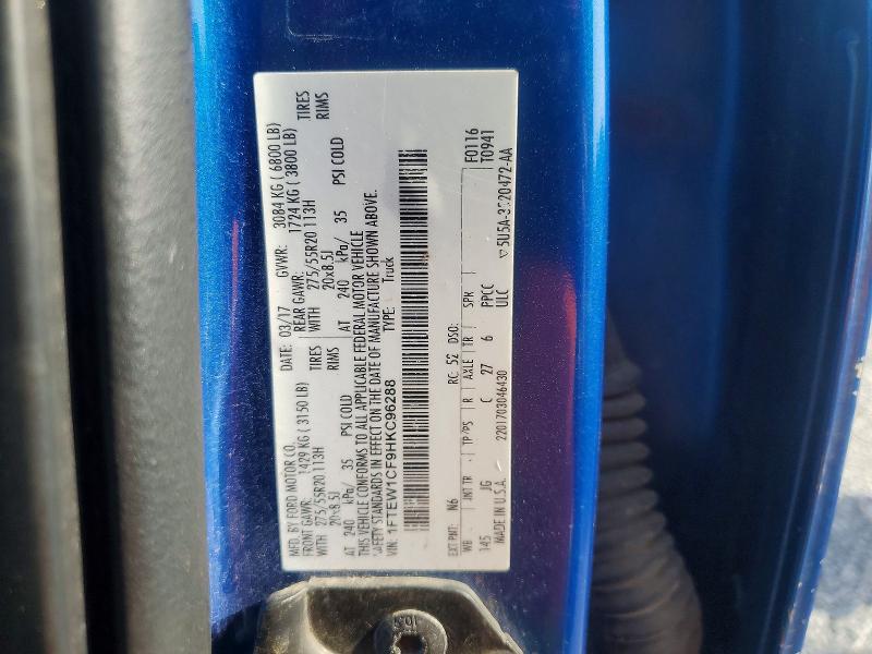 Продажа на аукционе авто 2017 Ford F150, vin: 1FTEW1CF9HKC96288, номер лота: 65018506