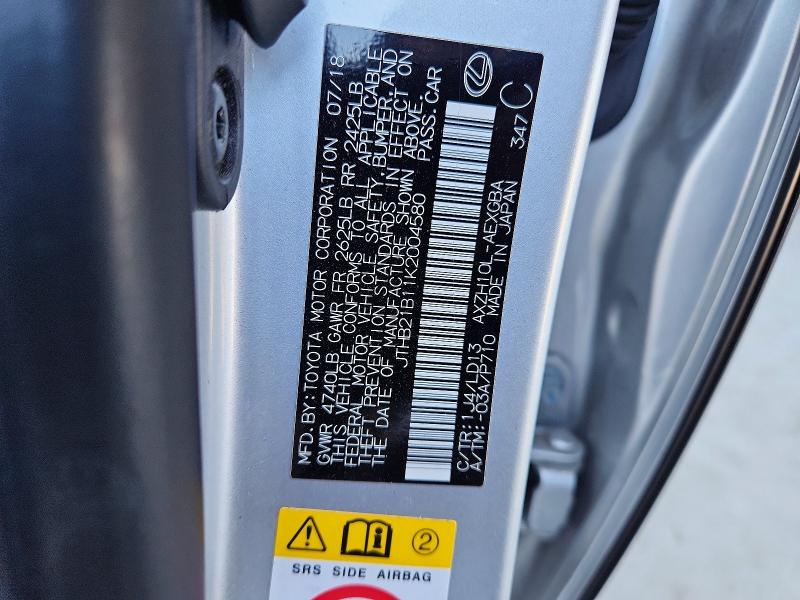 62759506 :رقم المزاد ، JTHB21B11K2004580 vin ، 2019 Lexus Es مزاد بيع