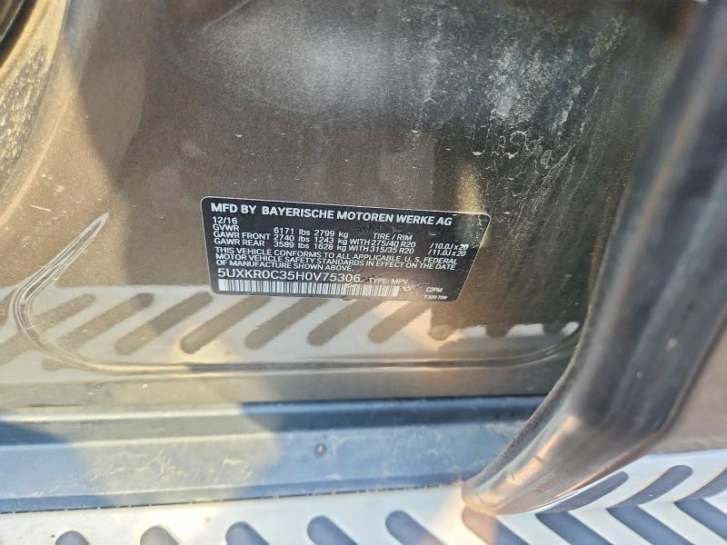 63726276 :رقم المزاد ، 5UXKR0C35H0V75306 vin ، 2017 Bmw X5 مزاد بيع
