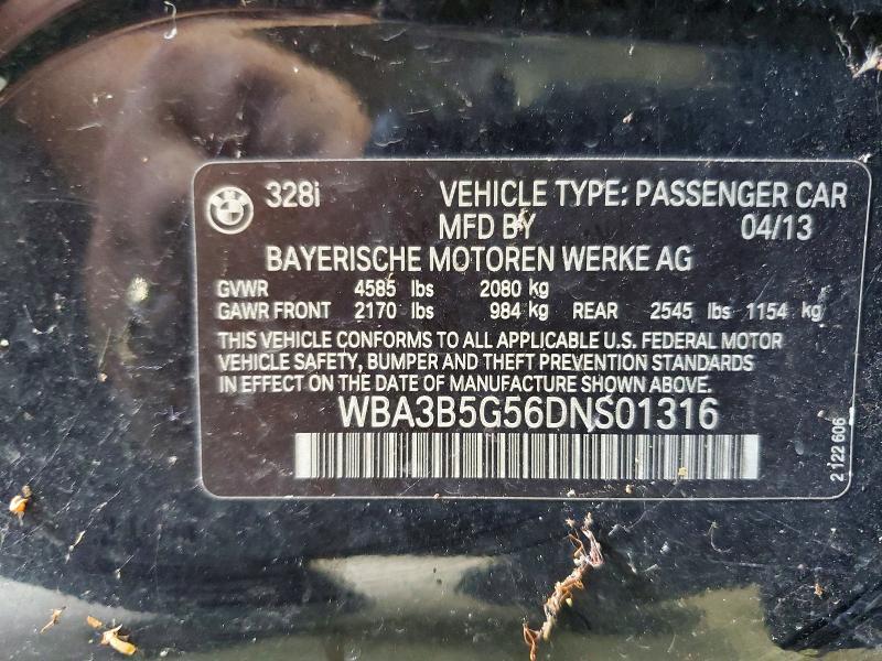 66039446 :رقم المزاد ، WBA3B5G56DNS01316 vin ، 2013 Bmw 328 مزاد بيع