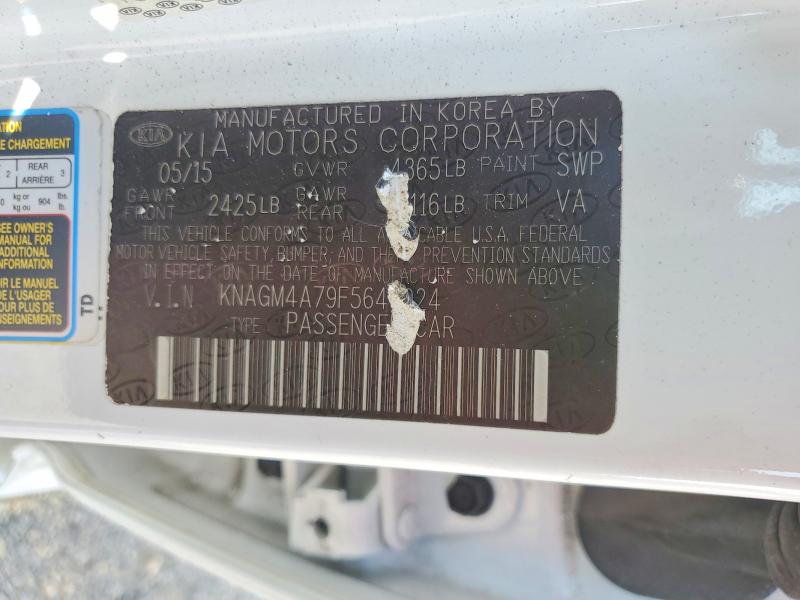 Продаж на аукціоні авто 2015 Kia Optima, vin: KNAGM4A79F5645924, номер лоту: 66410176