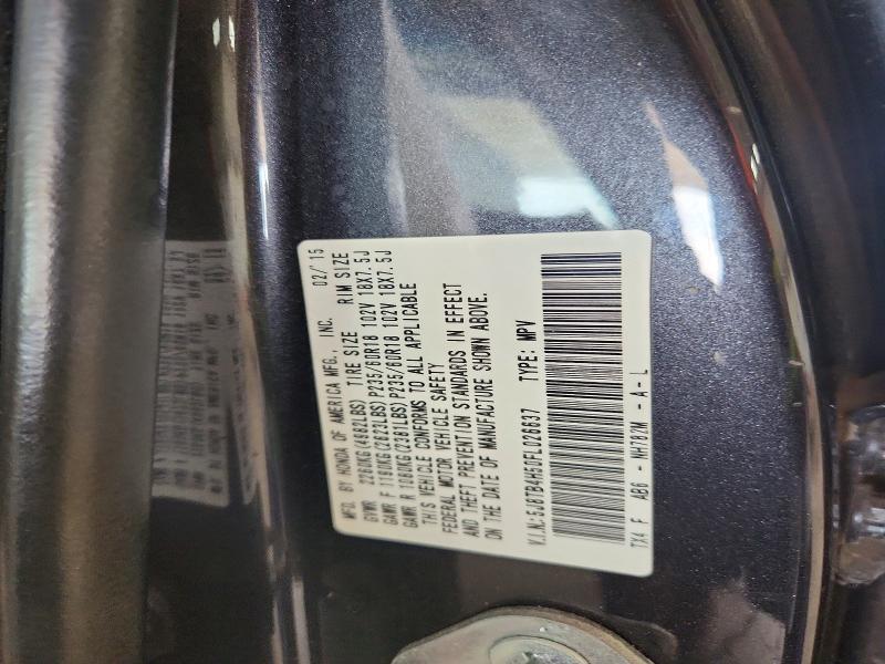 65302886 :رقم المزاد ، 5J8TB4H50FL026637 vin ، 2015 Acura Rdx مزاد بيع
