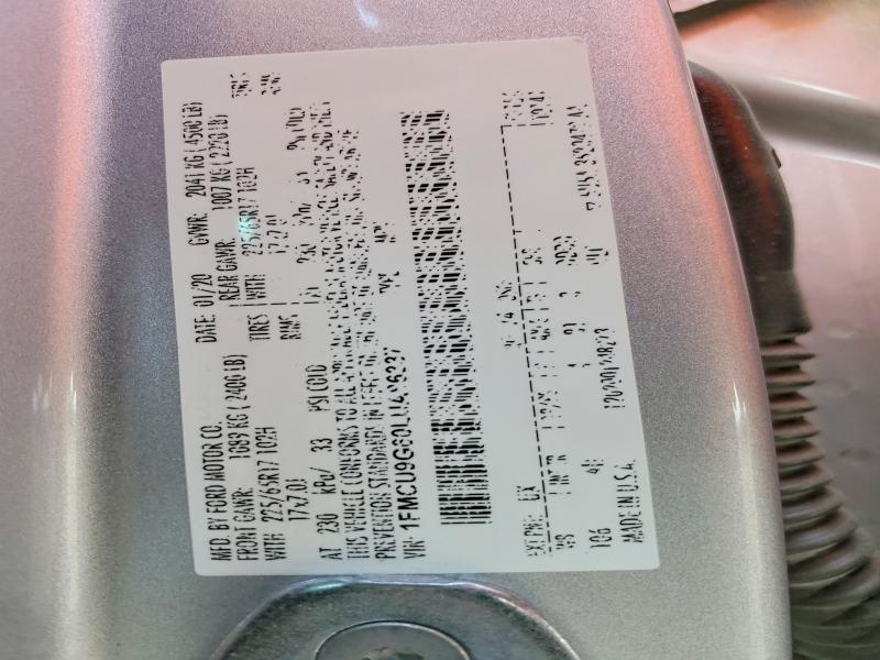 Aukcja sprzedaży 2020 Ford Escape, vin: 1FMCU9G60LUA86337, numer aukcji: 65605226
