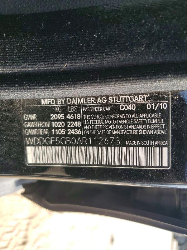 66637736 :رقم المزاد ، WDDGF5GB0AR112673 vin ، 2010 Mercedes-benz C مزاد بيع