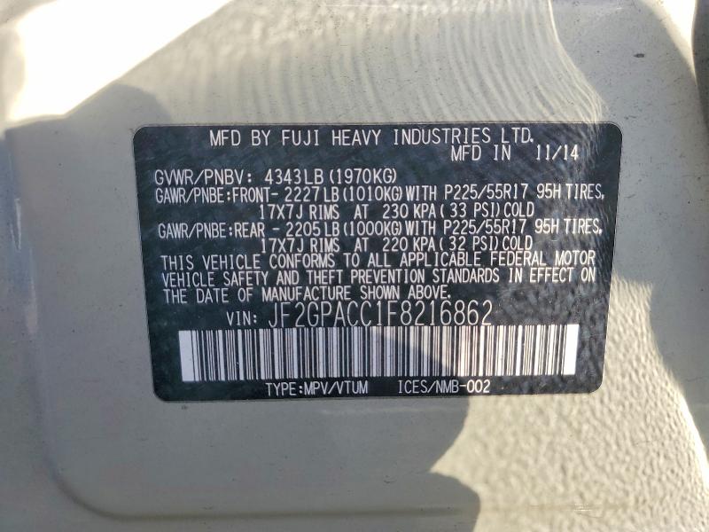 Продаж на аукціоні авто 2015 Subaru Xv Crosstrek, vin: JF2GPACC1F8216862, номер лоту: 63522756