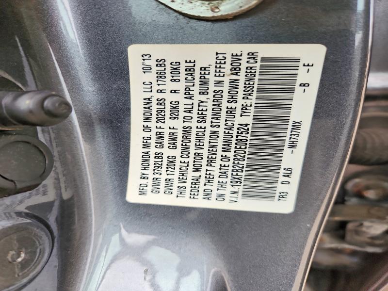 Aukcja sprzedaży 2013 Honda Civic, vin: 19XFB2F82DE087524, numer aukcji: 63935376