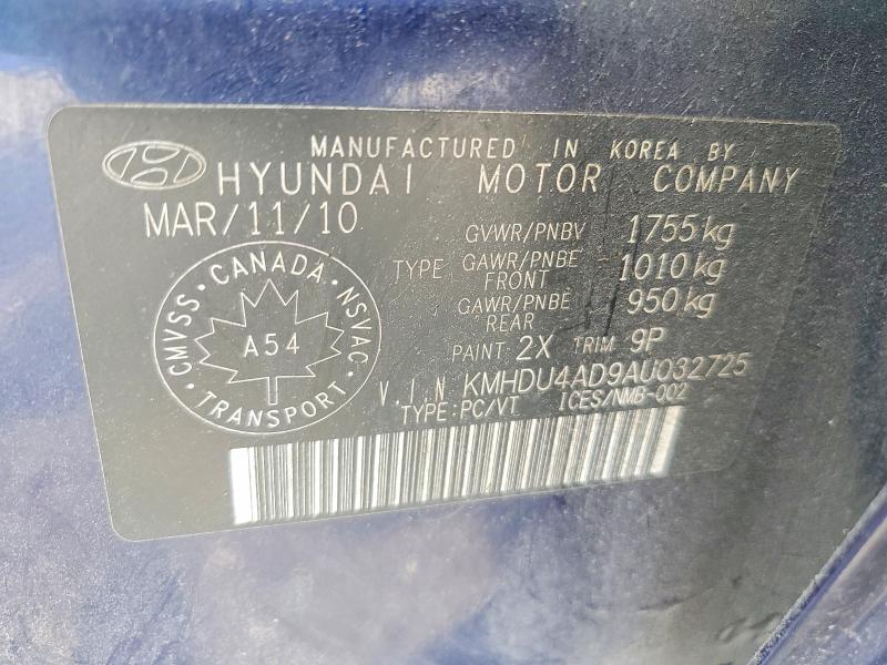 Продаж на аукціоні авто 2010 Hyundai Elantra, vin: KMHDU4AD9AU032725, номер лоту: 63186296