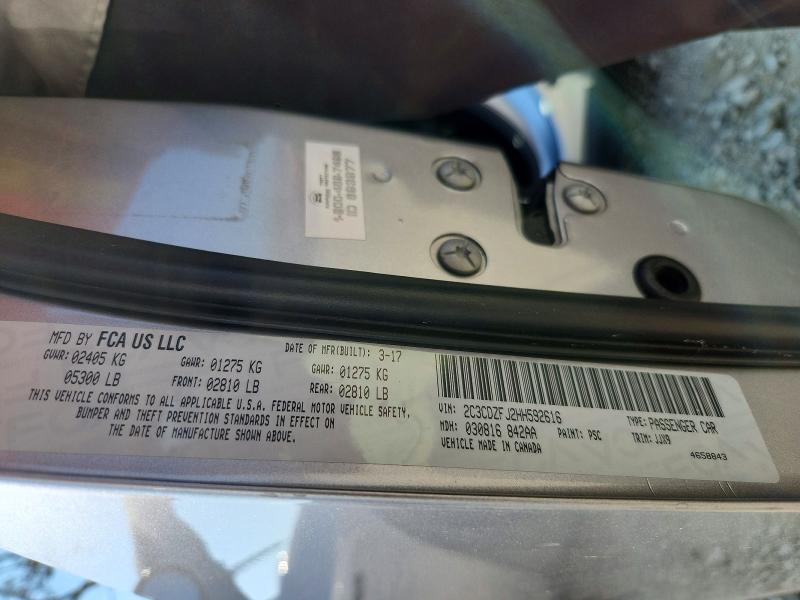 64462756 :رقم المزاد ، 2C3CDZFJ2HH592616 vin ، 2017 Dodge Challenger مزاد بيع