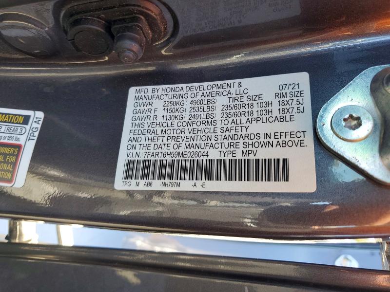 Продаж на аукціоні авто 2021 Honda Cr-v, vin: 7FART6H59ME026044, номер лоту: 67403836