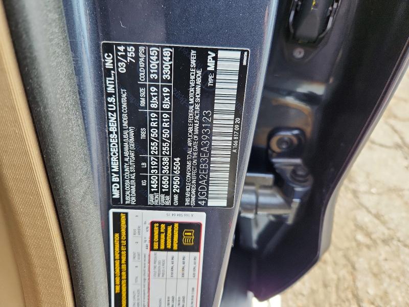 Продажа на аукционе авто 2014 Mercedes-benz Ml, vin: 4JGDA2EB3EA393123, номер лота: 64465606