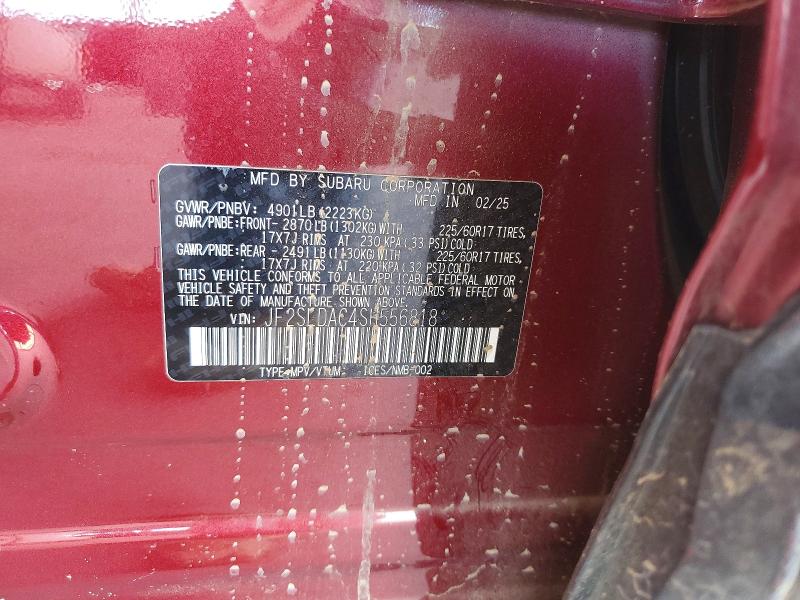 Продаж на аукціоні авто 2025 Subaru Forester, vin: JF2SLDAC4SH556818, номер лоту: 65401866