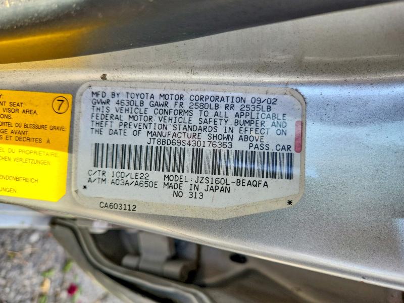 Продажа на аукционе авто 2003 Lexus Gs, vin: JT8BD69S430176363, номер лота: 67166246