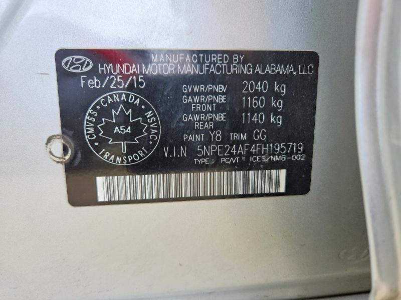 Продаж на аукціоні авто 2015 Hyundai Sonata, vin: 5NPE24AF4FH195719, номер лоту: 63767486