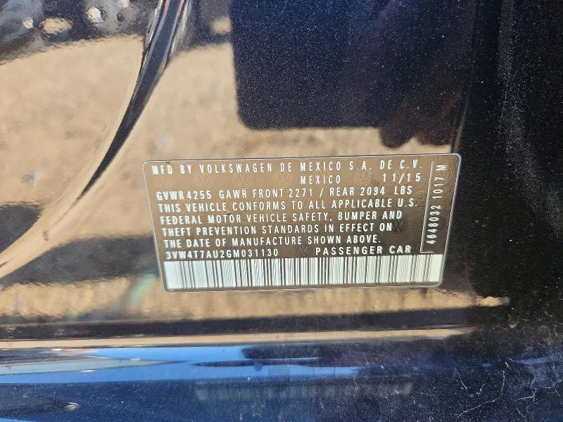 65870096 :رقم المزاد ، 3VW4T7AU2GM031130 vin ، 2016 Volkswagen Gti مزاد بيع