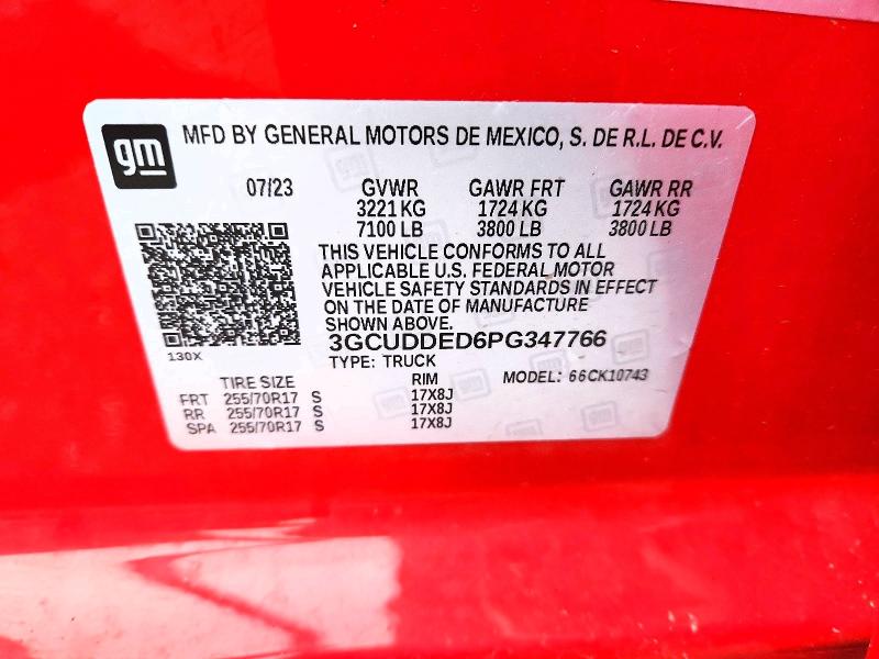 Aukcja sprzedaży 2023 Chevrolet Silverado, vin: 3GCUDDED6PG347766, numer aukcji: 66482806