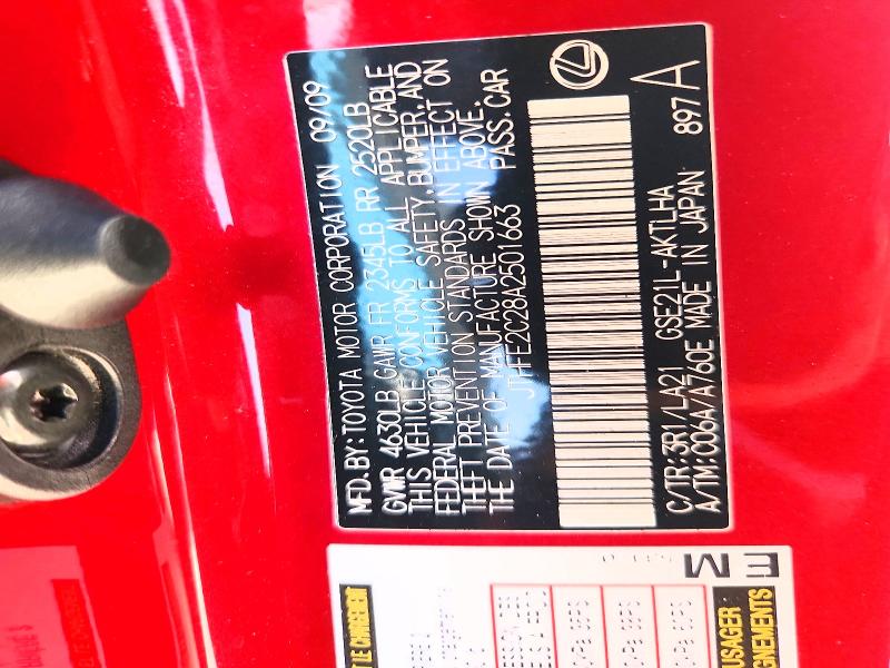 66179426 :رقم المزاد ، JTHFE2C28A2501663 vin ، 2010 Lexus Is مزاد بيع