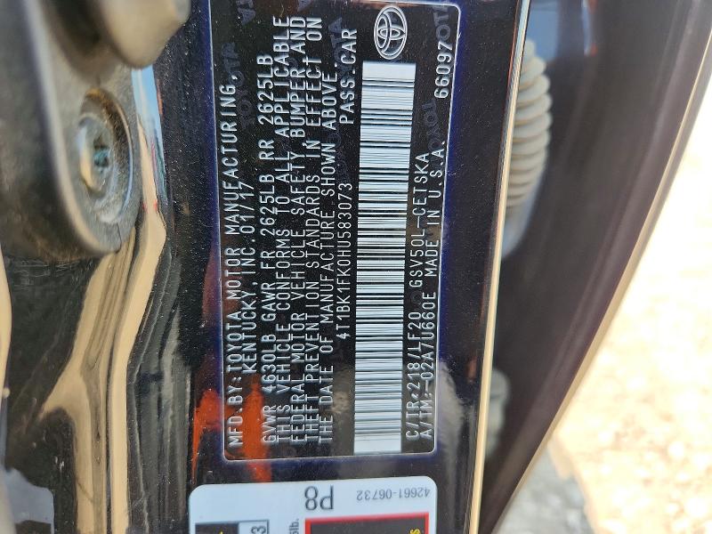 Продаж на аукціоні авто 2017 Toyota Camry, vin: 4T1BK1FK0HU583073, номер лоту: 63105756