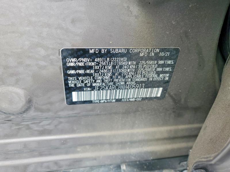 Продажа на аукционе авто 2022 Subaru Forester, vin: JF2SKARC8NH405913, номер лота: 64012306