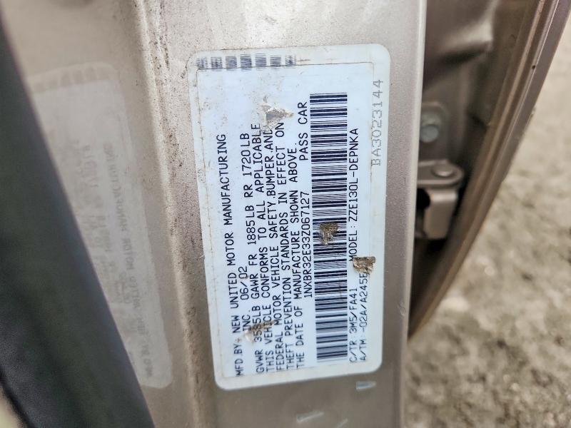 Auction sale of the 2003 Toyota Corolla, vin: 1NXBR32E33Z067127, lot number: 65333616